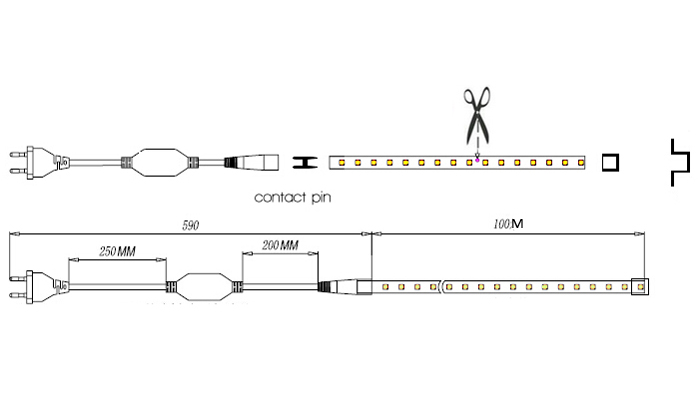 How to Connect to Single color high voltage Led Strip Light ?