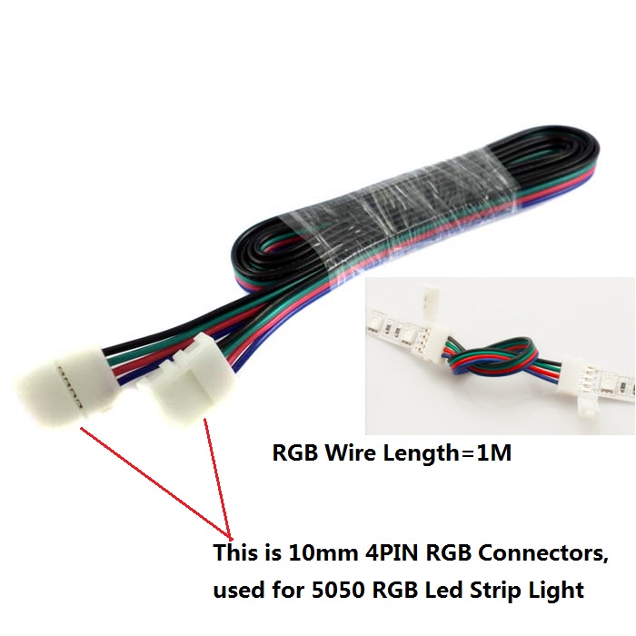 1m rgb 4pin strip to strip extension cable wire