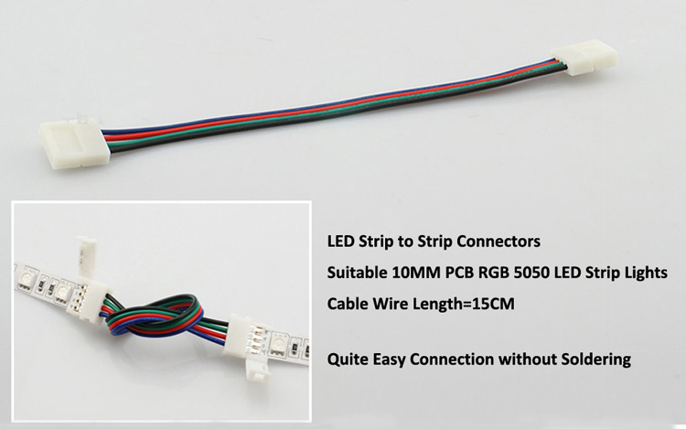 4 PIN Solderless RGB LED Strip Light Connectors (2)