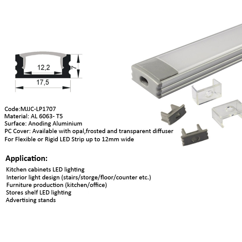 Carol 2 -Aluminium Profile for 12mm led flexible led strip or rigid bar strips (5)