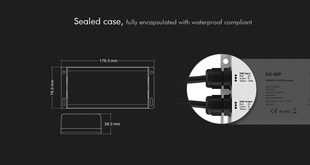 4 channel waterproof dmx512 rdm decoder mjjcled com dmx 512 led lights