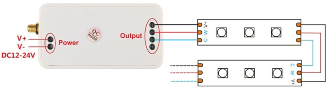 Connect to Warm White + Cool White color temperature LED Strips