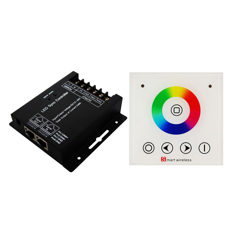 Dimmer Touch Panel LED Controller Wall-mounted Modulator DC12V-24V Single Color Brightness Adjust Switch For LED Strip Light Black