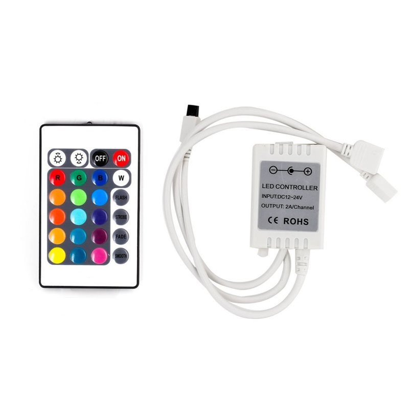 Wholesale 2 ways ir 24 key rgb led strip light controller supplier