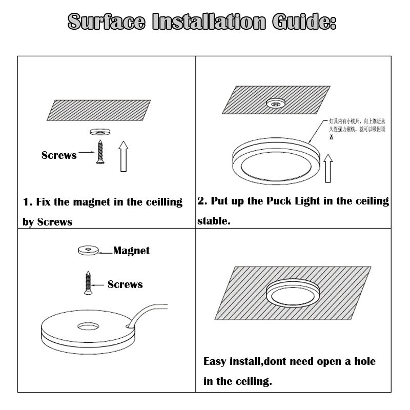 how-to-Install-2W-LED-Puck-light easily