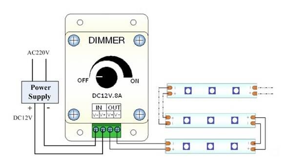how to connect led dimmer with led strip light